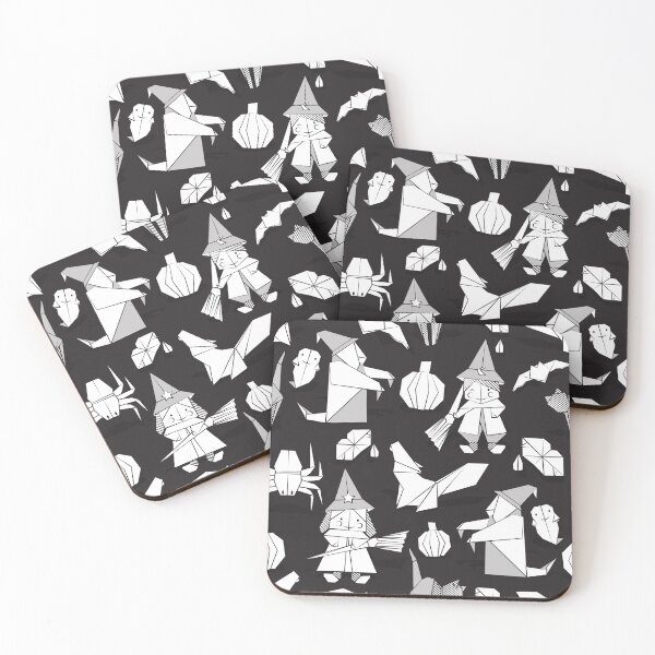 Item preview, Halloween origami tricks // black and white paper geometric elements designed and sold by SelmaCardoso.