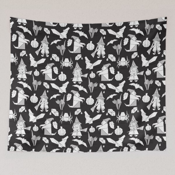 Item preview, Halloween origami tricks // black and white paper geometric elements designed and sold by SelmaCardoso.