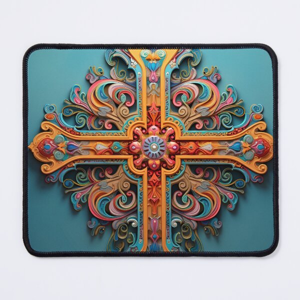 Item preview, colorful, ornate venetian cross art print designed and sold by dcrc.