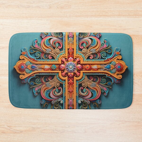 Item preview, colorful, ornate venetian cross art print designed and sold by dcrc.