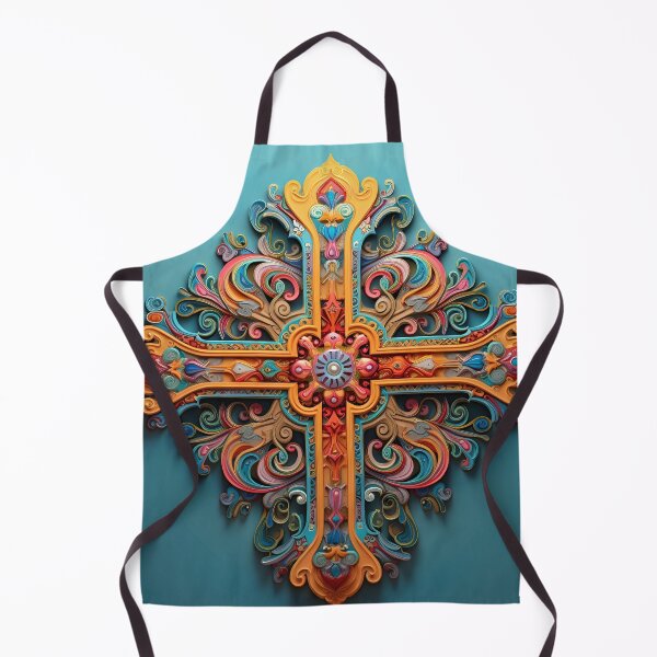 Item preview, colorful, ornate venetian cross art print designed and sold by dcrc.