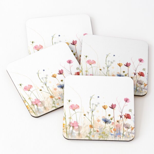 Artikelvorschau, Aquarellstil aus gepressten wilden Wiesenblumen entworfen und verkauft von workshoot.