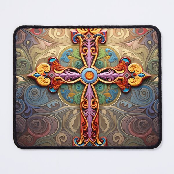 Item preview, colorful, ornate venetian cross art print designed and sold by dcrc.