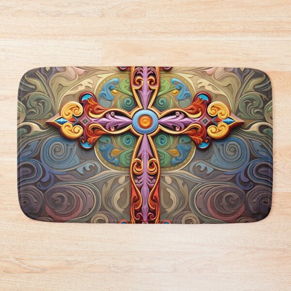 Item preview, colorful, ornate venetian cross art print designed and sold by dcrc.
