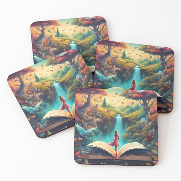 Item preview, fairy-tale lady reading fantasy book, for bookworms designed and sold by in-leggings.