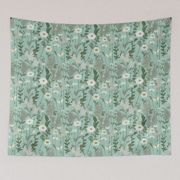 Item preview, Pattern of chamomile and other aromatic herbs designed and sold by SoyYuriO.