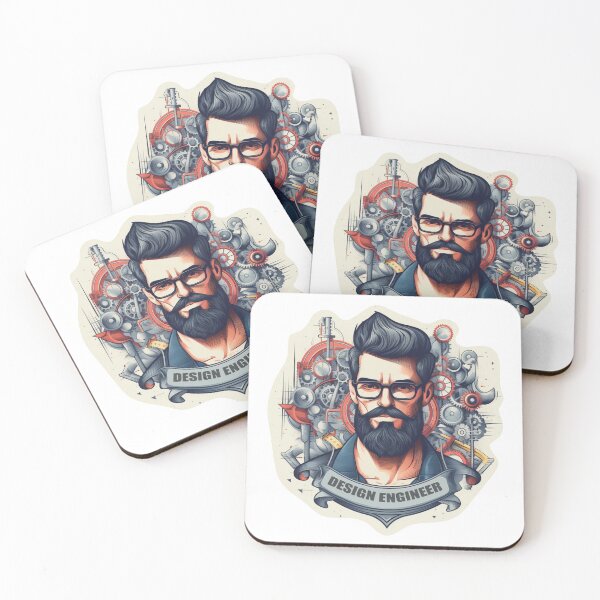 Item preview, Vector illustration of design engineer hipster man with beard and mustache in glasses. designed and sold by Aonsnoopy.