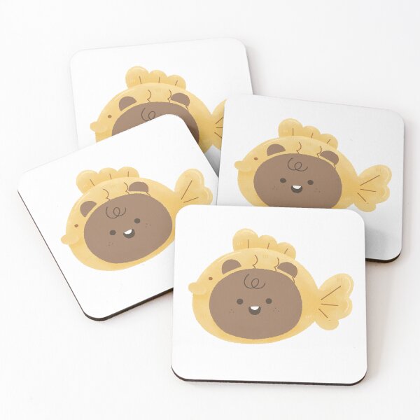 Item preview,  taiyaki cute teddy bear bun bread fish japanese sweet watercolor designed and sold by TNwandesignart.