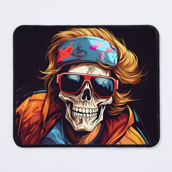 Item preview, Hipster skeleton wearing sunglasses and bandana designed and sold by Artspoty.