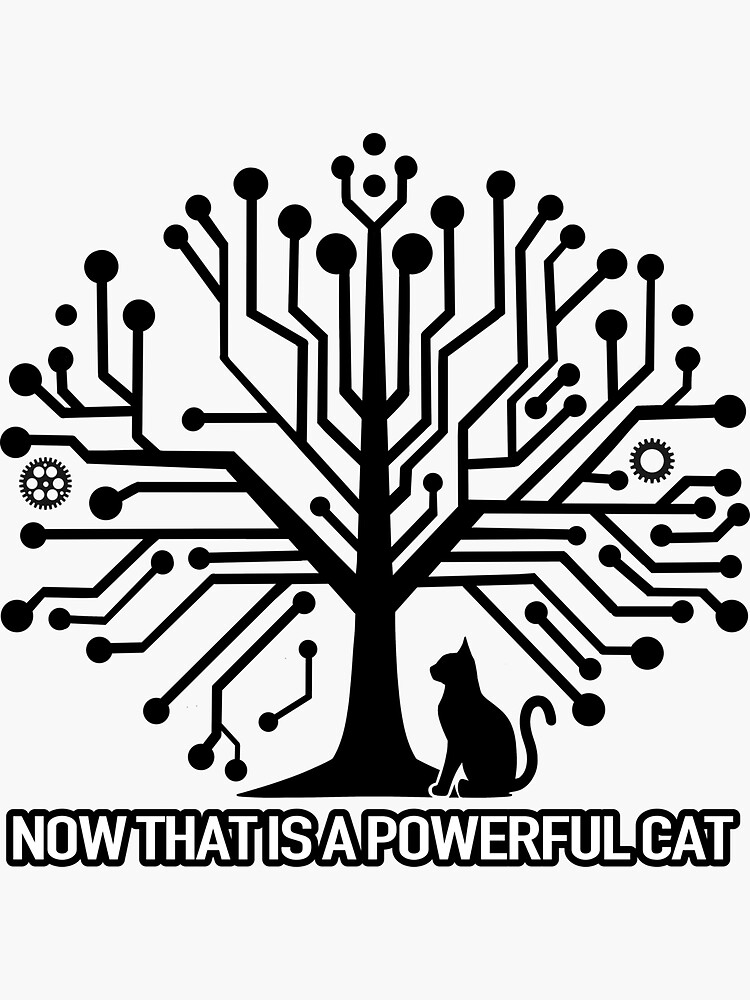 Thumbnail 3 of 3, Sticker, Now That is a Powerful Cat (Mindful Solutionism) designed and sold by Reinardine.