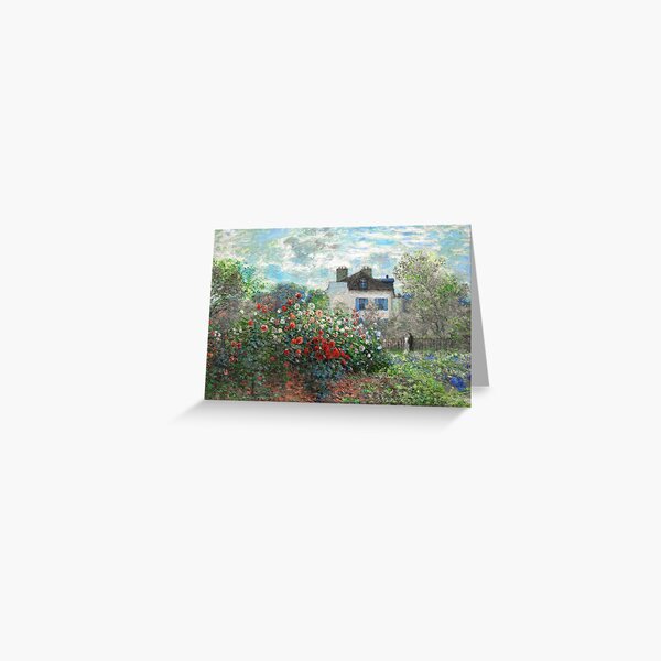 Claude Monet Artist's Garden Argenteuil Fine Art Greeting Card