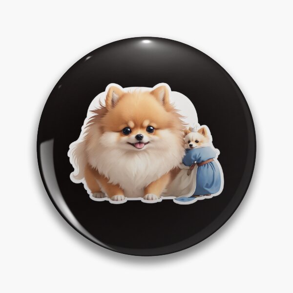 Item preview, Sticker cartoon cute brown Pomeranian and friend. designed and sold by WhalesDesignLab.