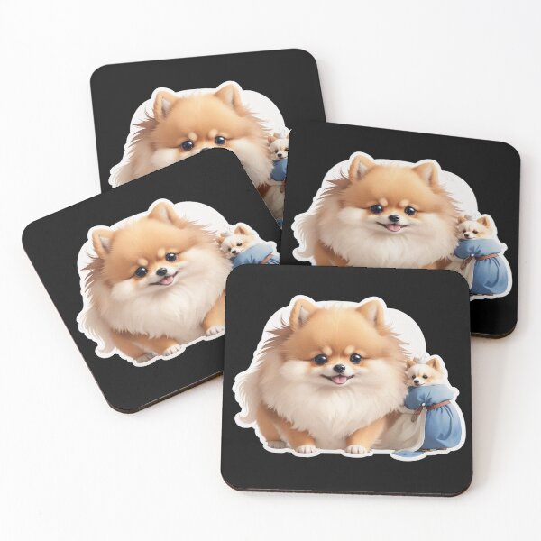 Item preview, Sticker cartoon cute brown Pomeranian and friend. designed and sold by WhalesDesignLab.