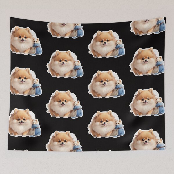 Item preview, Sticker cartoon cute brown Pomeranian and friend. designed and sold by WhalesDesignLab.