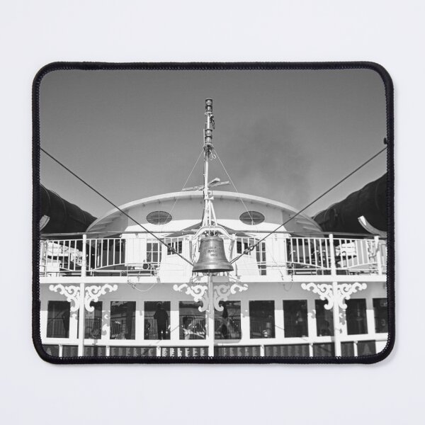 Item preview, The American Queen With Both Smokestacks Down Black And White designed and sold by LisaWootenPhoto.