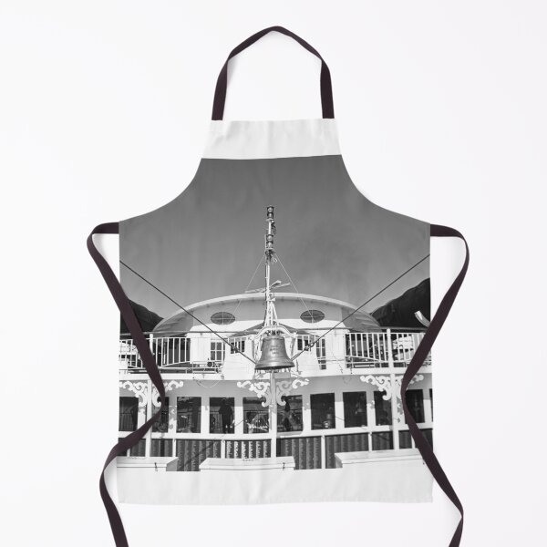 Item preview, The American Queen With Both Smokestacks Down Black And White designed and sold by LisaWootenPhoto.