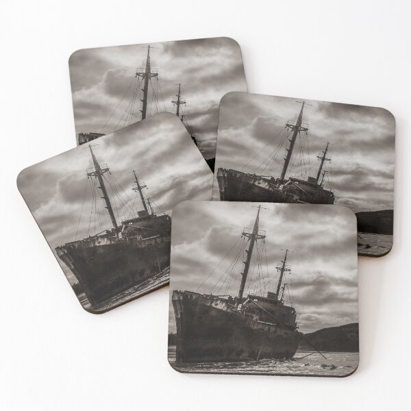 Item preview, Aground ship at cabo san pablo beach, tierra del fuego, argentina designed and sold by DFLC Prints.
