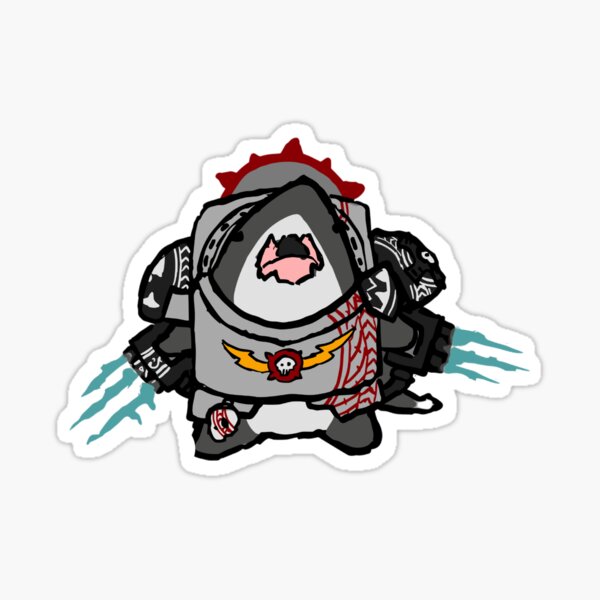 Item preview, vector cute carcharodons great white shark warhammer 40k styles designed and sold by sonizma.