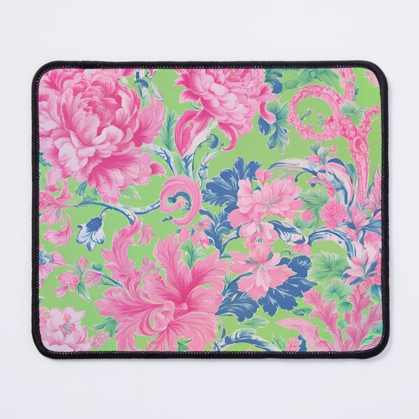 Item preview, Soft pink and green traditional French toile de jouy designed and sold by SophieClimaArt.