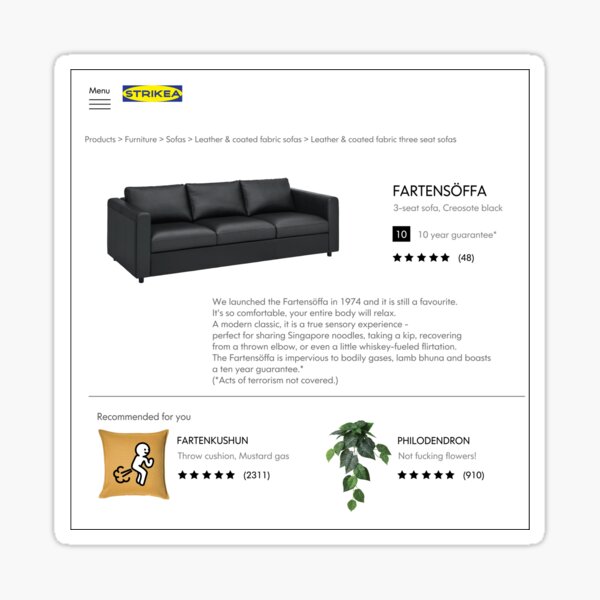 Item preview, The Farting Sofa (Strike Series) designed and sold by SuperfluousGirl.