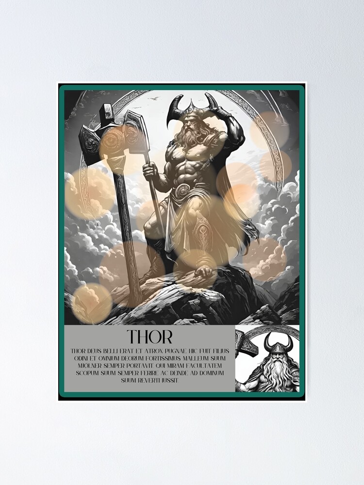 Thor Norse God of Thunder Poster for Sale by EddiesThreads