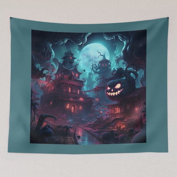 Item preview, Cyberpunk Halloween illustration with spooky pumpkin gloomy designed and sold by GrinGalore.