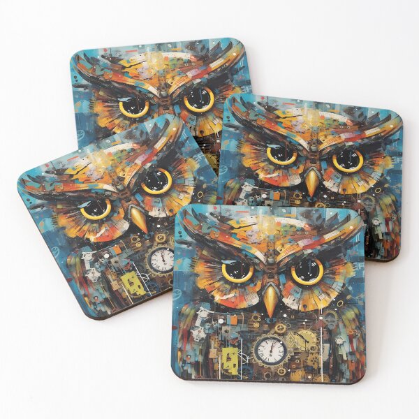 Item preview, Bird Art: Hypnotic Owl Timepiece. designed and sold by GiveMeMood.