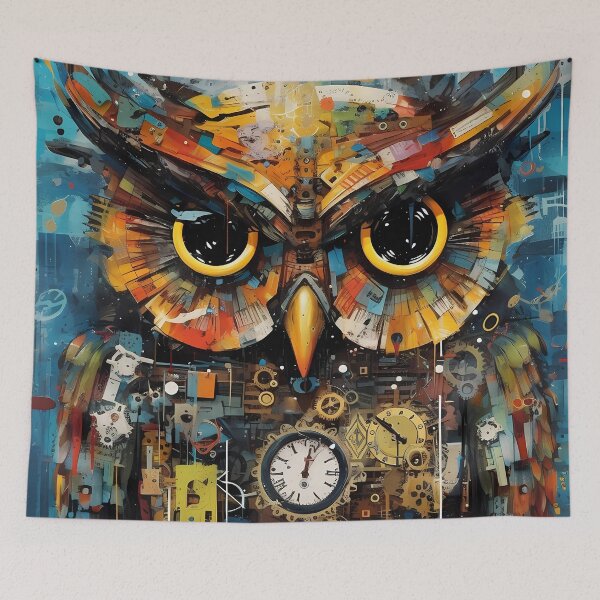 Item preview, Bird Art: Hypnotic Owl Timepiece. designed and sold by GiveMeMood.