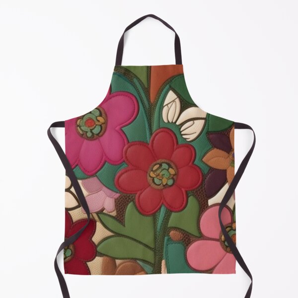 Item preview, Pink and red leather Patchwork flowers designed and sold by Roxburylane.