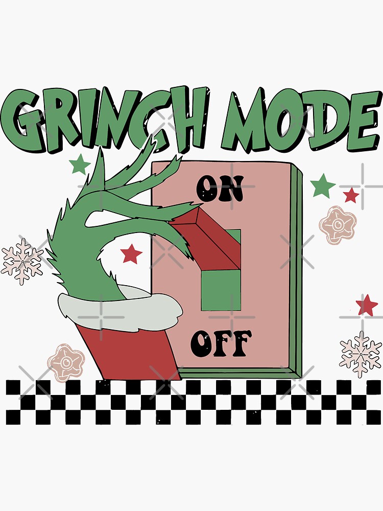 Retro Christmas Funny The Grinch Mode Grinchmas Sticker for Sale