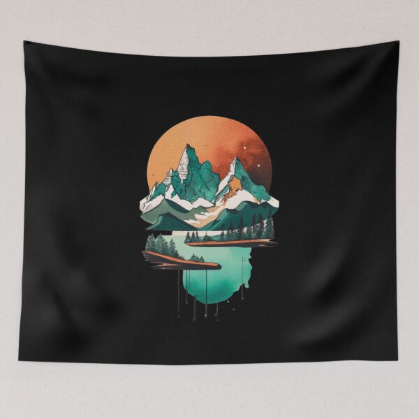 Item preview, Lake Reflection: Abstract Mountain Range designed and sold by WilsonMiller-.