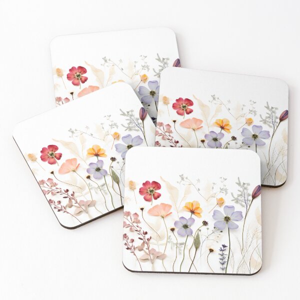 Artikelvorschau, Aquarellstil aus gepressten wilden Wiesenblumen entworfen und verkauft von workshoot.