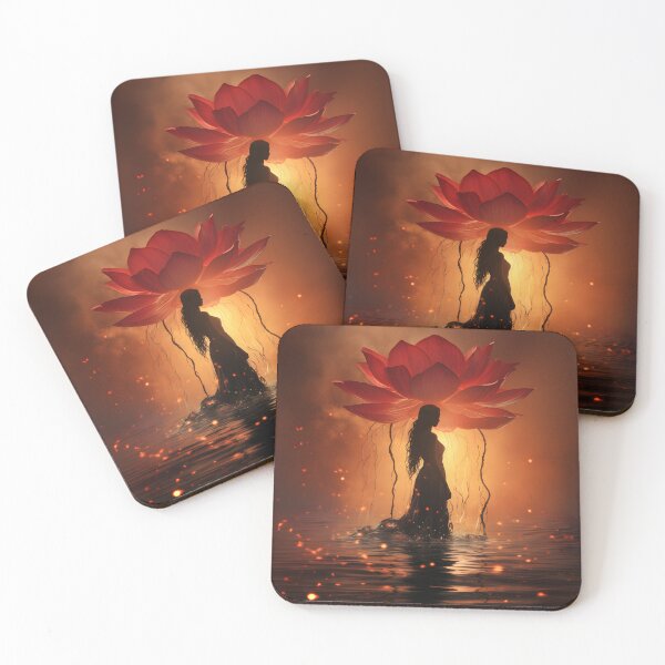 Item preview, Beautiful Lotus Flower Silhouette Woman Emerging From Water designed and sold by AstralPhoenixAI.