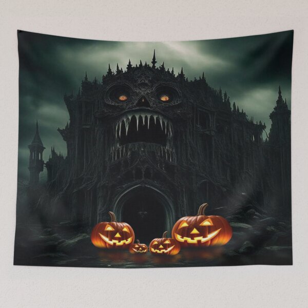 Item preview, Halloween surrealism scary castle designed and sold by JaroDesign2023.