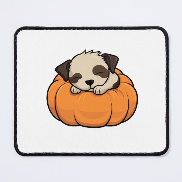 Item preview, dog sleeping on pumpkin designed and sold by PawelNature.
