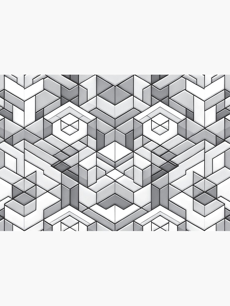 Thumbnail 3 of 3, Journal, Hexagons and Triangles Black & White designed and sold by hidden-design.