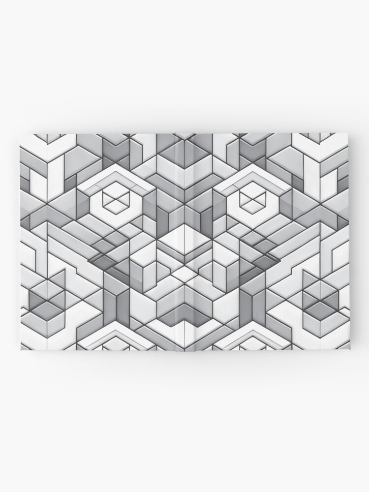 Thumbnail 2 of 3, Journal, Hexagons and Triangles Black & White designed and sold by hidden-design.