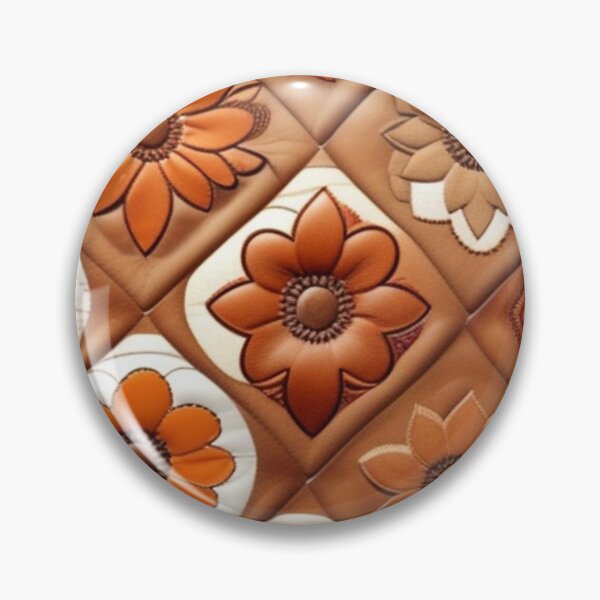 Item preview, Brown leather Patchwork flowers  designed and sold by Roxburylane.