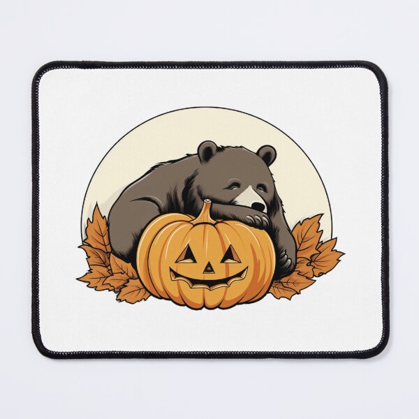 Item preview, bear sleeping on pumpkin designed and sold by PawelNature.