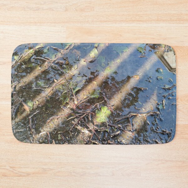 Item preview, Streaks of light on a fall puddle reflecting a house across the street designed and sold by tshuki.