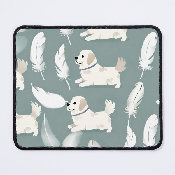 Item preview, Happy dog and feather pattern designed and sold by Boru-Atisuto.