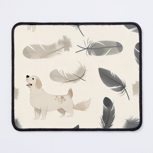 Item preview, Happy dog and feather pattern designed and sold by Boru-Atisuto.