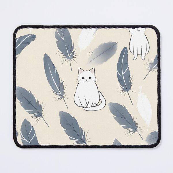 Item preview, Cute cat and feather pattern  designed and sold by Boru-Atisuto.