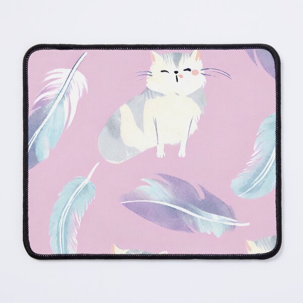 Item preview, Cute cat and feather pattern  designed and sold by Boru-Atisuto.