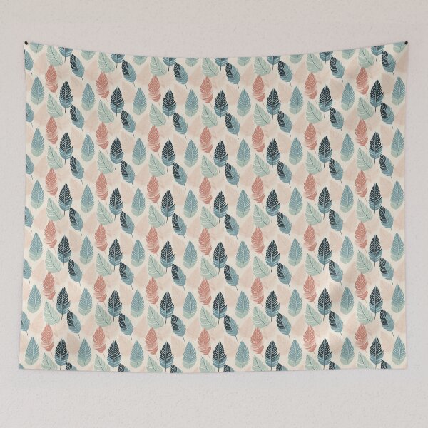 Item preview, Tropical Oasis Collection: Vibrant Greens and Orange Tones Leaf Print designed and sold by catofnimes.