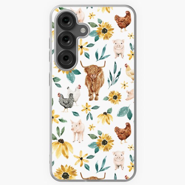 Vista previa del artículo con la obra «Acuarela animales de granja y girasoles», diseñado y vendido por cateandrainn.