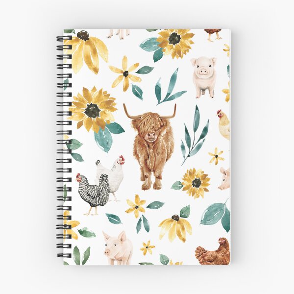 Item preview, Watercolor Farm Animals and Sunflowers designed and sold by cateandrainn.