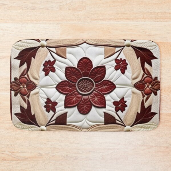 Item preview, Red and ivory leather Patchwork  designed and sold by Roxburylane.