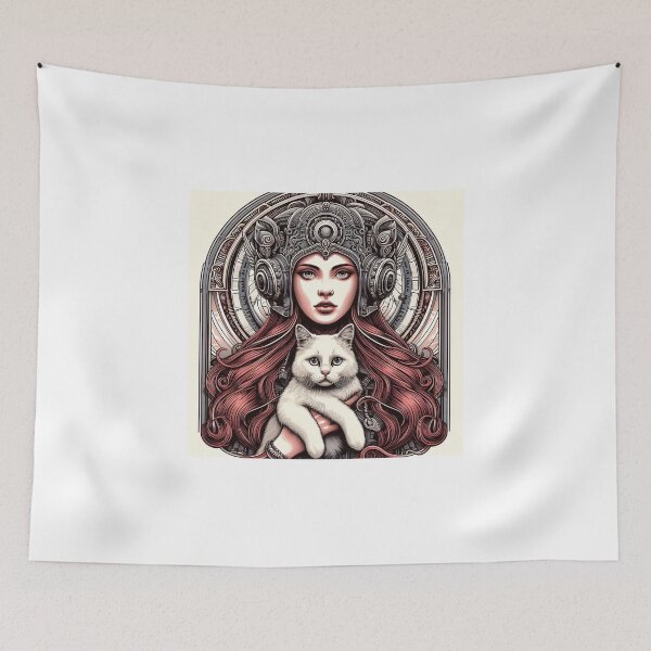 Item preview, Girl and white cat n.1 designed and sold by Carnisch.