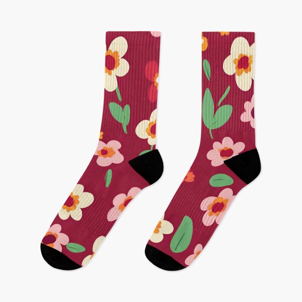 Item preview, Red white floral pattern designed and sold by Boru-Atisuto.